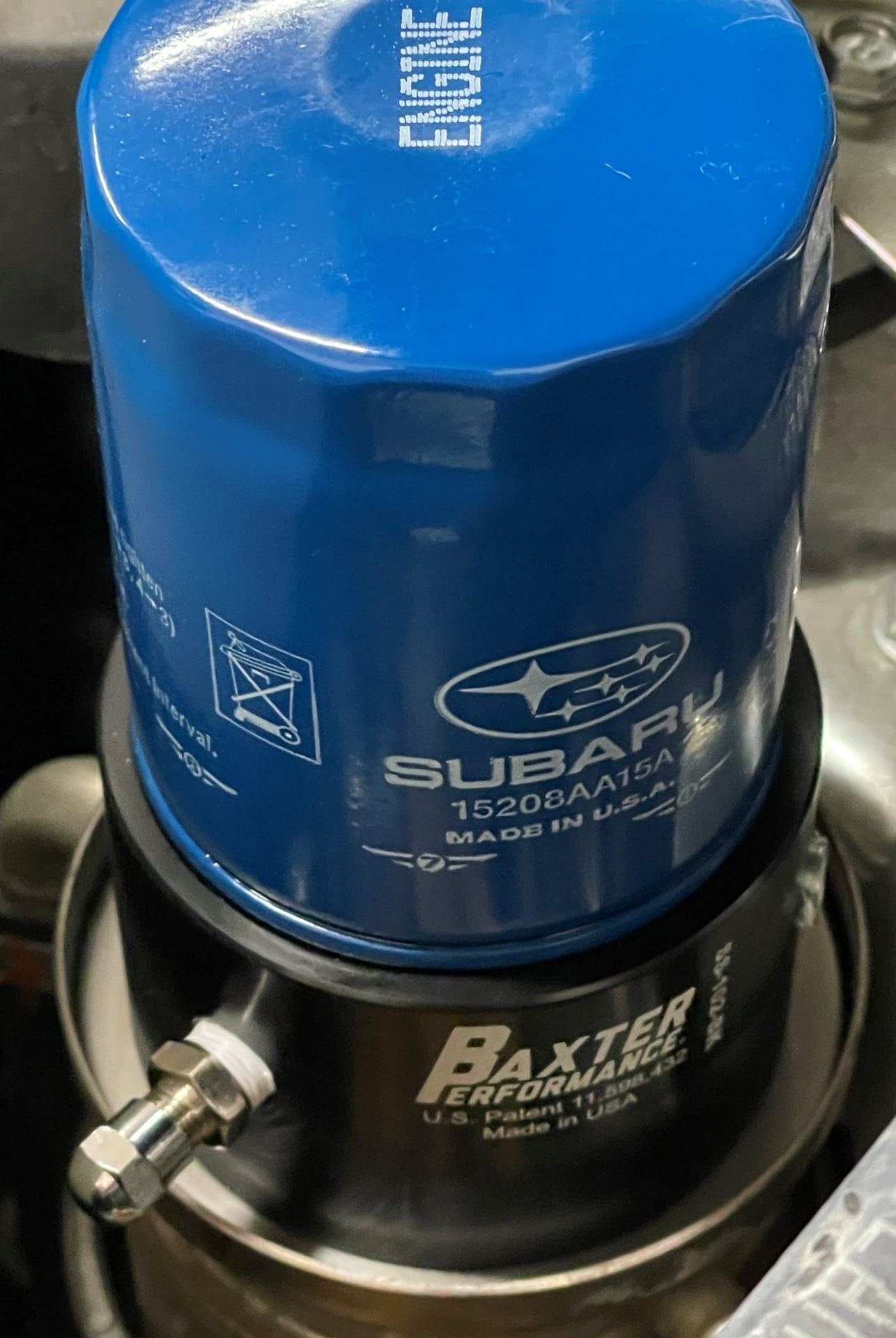 Subaru SS102BK Oil Filter AntiDrain Adapter Baxter Performance